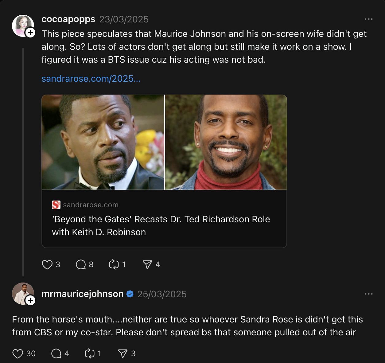 Screenshot from Threads (Image via Threads/@mrmauricejohnson)